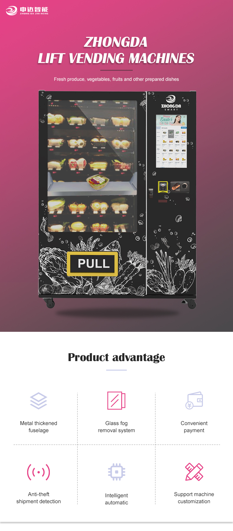 Elevator Cake and Fruit Vending Machine - Enjoy Fresh Delights On-the-Go