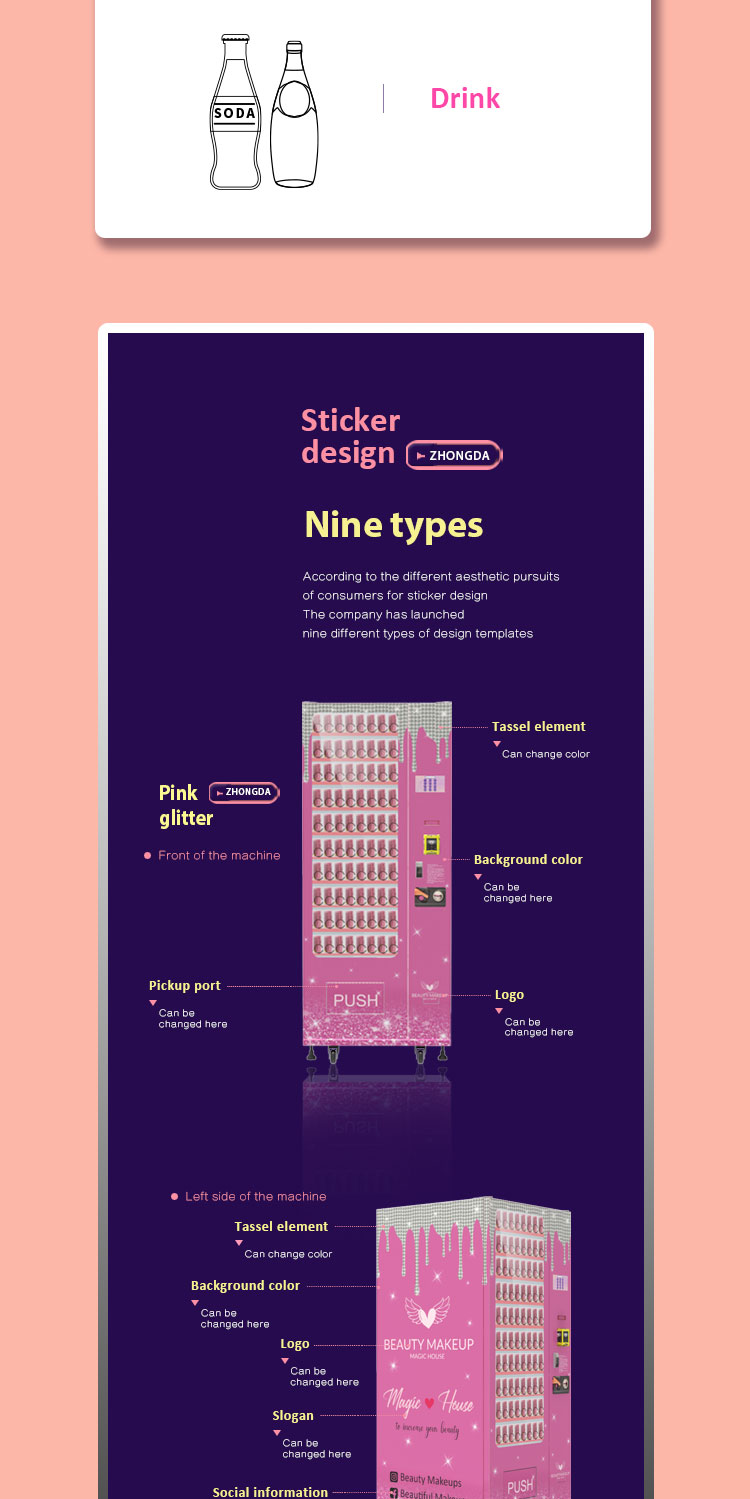 hair vending machines American hot selling eyelashes wigs cosmetics hair vending m