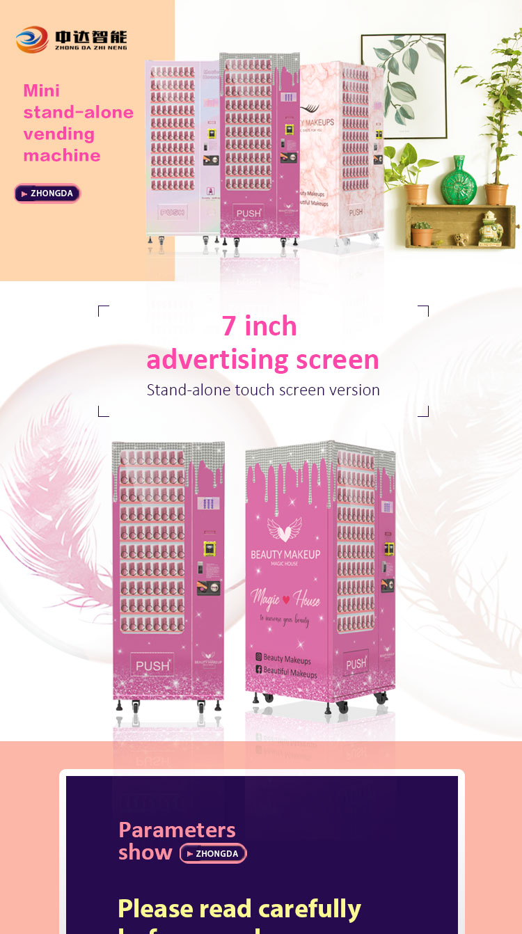 7 inch touch screen mini beauty products vending machine eyelashes and false hair vending machine